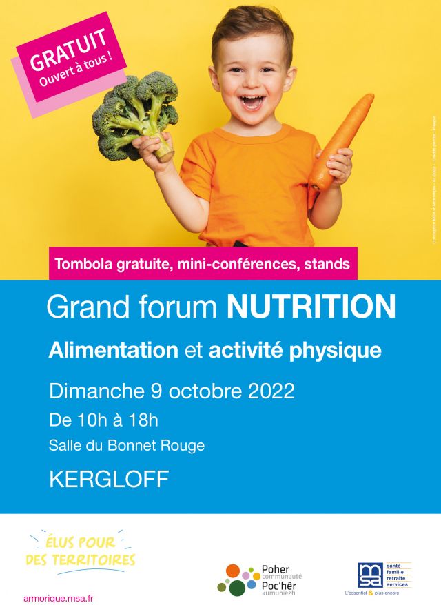 Forum Nutrition dimanche 9 octobre 2022 au Bonnet Rouge à Kergloff